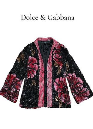 Эксклюзивный пиджак из шёлка кожи питона с пайетками и бисером dolce & gabbana special piece оригинал