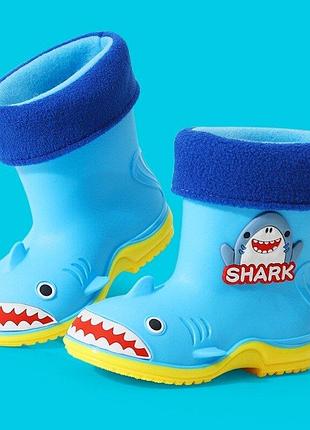 Яскраві дитячі чобітки з утеплювачем, shark