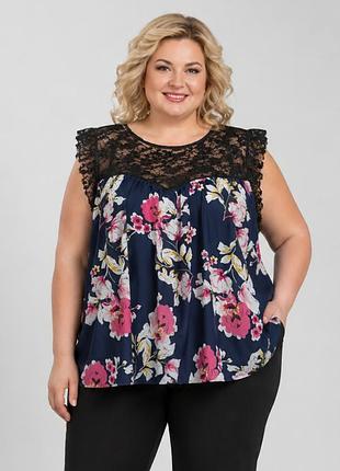 Летняя блуза с кружевом от фирмы shein, 3xl