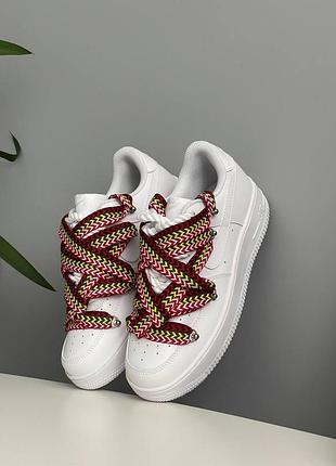 Кроссовки nike air force 1 low custom lanvin laces white multicolor