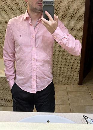 Рубашка лен trussardi