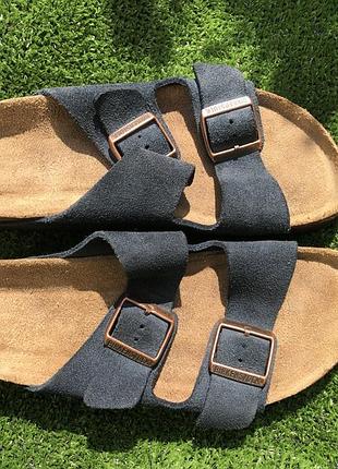 #b10. 38р-24,5 см birkenstock arizona шльопанці. оригінал замша.