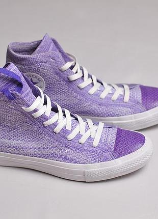 Чоловічі кеди converse x nike chuck taylor all star flyknit high 'hyper grape' 157508c - 42.5 - 27.5 см