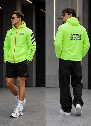 New нова чоловіча бігова куртка adidas bmw berlin-marathon розмір s оригінал з карманами на змійці з капюшоном