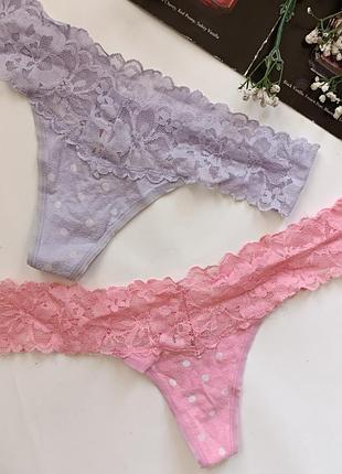 Трусики ажурні стрінги мереживні бікіні кружевні танга victoria's secret s c 8 36 44