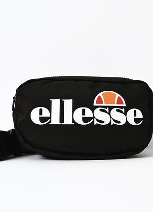 Брендова оригінальна чорна поясна сумка бананка ellesse