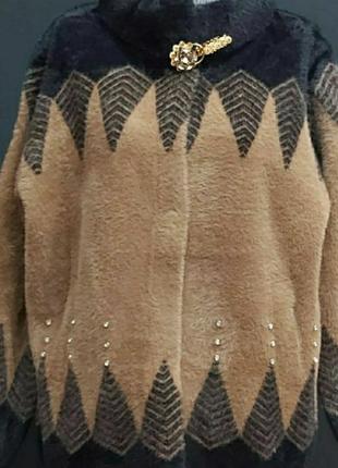 Шикарная куртка,кардиган нарядный, люкс качество,с альпаки, размер универсальный.
