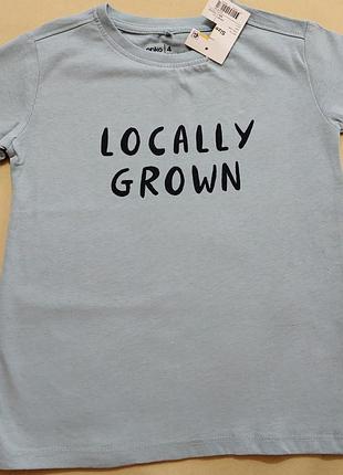 👕 новая голубая футболка anko «locally grown» (размер 4)