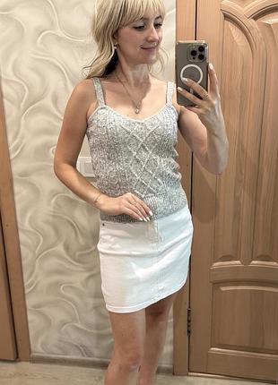 Женский стильный вязанный топ майка primark xs-s (34-36)