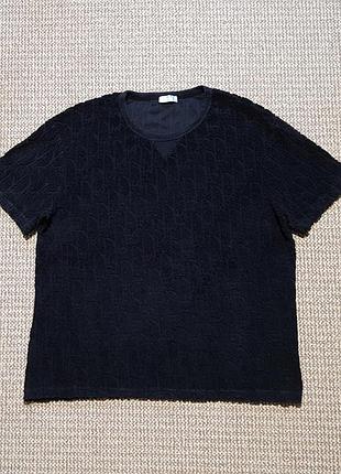 Dior black oblique t-shirt футболка махрова (l)