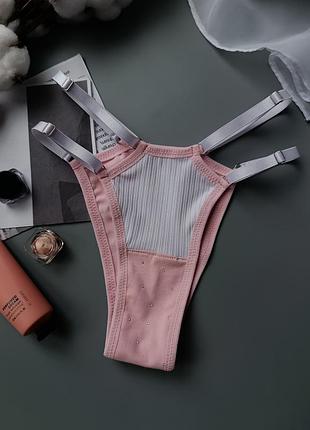 Бавовняні жіночі бразиліани з подвійною резинкою