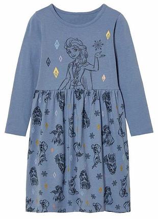 Сукня бавовняна з принтом для дівчинки disney frozen 458115 098-104 см (2-4 years) синій