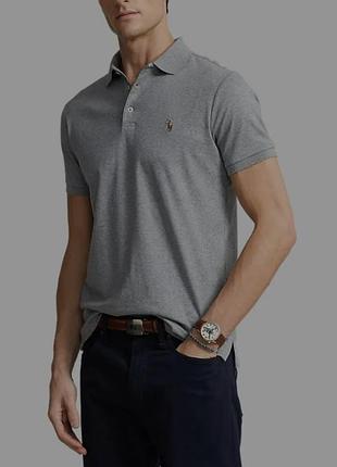 Брендовое мужское поло polo ralph lauren slim fit