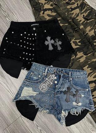 Джинсові шорти chrome hearts  12-14 робочих днів