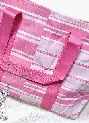 Сумка-тоут victoria's secret heritage stripe canvas tote / нова / оригінал