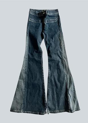 Flared jeans джинси кльош сині на низькій талії