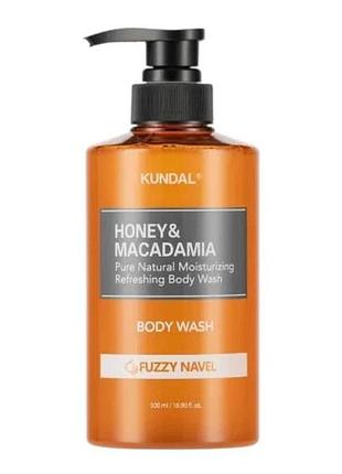 Гель для душy "персик &amp; апельсин" kundal honey &amp; macadamia body wash fuzzy navel 500ml