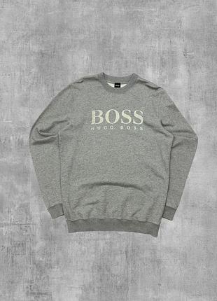 Hugo boss оригінал сіра кофта чоловічий світшот босс з великим логотипом