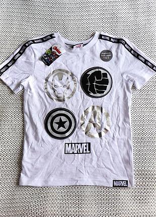 Новая детская футболка marvel, хлопок, на 4-5 лет