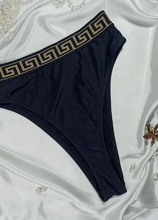 🖤 эффектные высокие плавки бикини низ от купальника в стиле versace от boohoo!