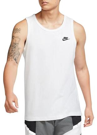 Майка мужская nike m nsw club - tank белая bq1260-100