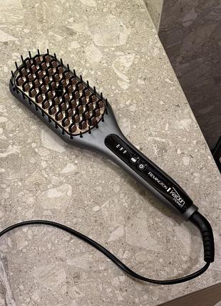 Щітка випрямляч волосся remington cb7480 silver keratin protect