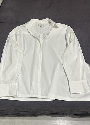 Бавовняна біла сорочка оверсайз cos alder shirt (оригінал / розмір m)