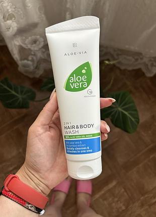 Шампунь 2в1 lr aloe vera для волосся та тіла, новий