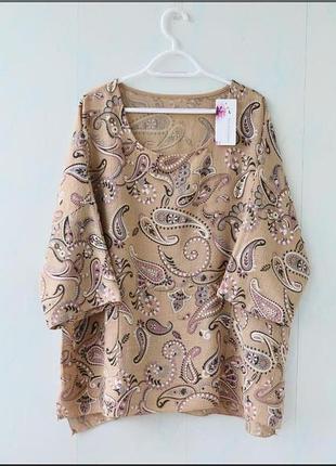 Легкая блуза в стиле бохо new collection , италия, хлопок