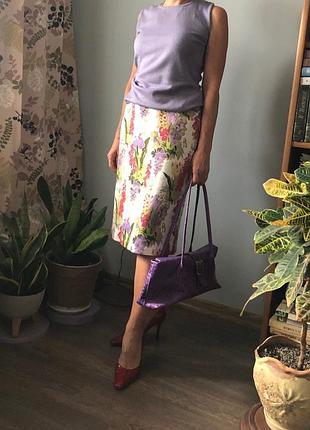 Изысканная льняная юбка laura ashley с благородным английским цветочным принтом, оригинал.