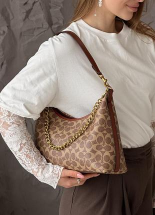 Женская сумка coach juliet shoulder bag 25 premium коричневая