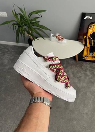 Кросівки nike air force 1 low custom lanvin laces white multicolor