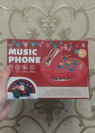 Дитячий музичний телефон-піаніно christmas music phone