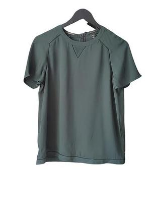 Шелковистая блуза scotch &amp; soda (maison scotch) цвета хаки / изумрудная блузка