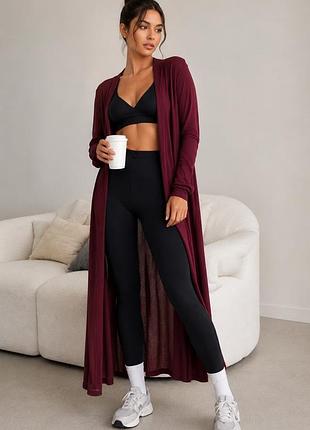 Длинный кардиган xs, s, m, кофта, накидка бордового цвета, вискоза, франция, натуральный состав, винный, темно коасный цвет, бордо