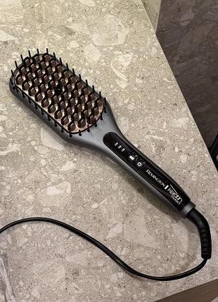 Щітка випрямляч волосся remington cb7480 silver keratin protect