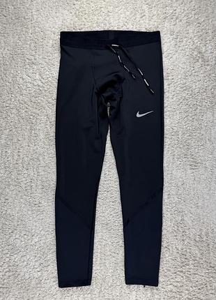 Чоловічі спортивні бігові компресії термо лосини nike running чорні