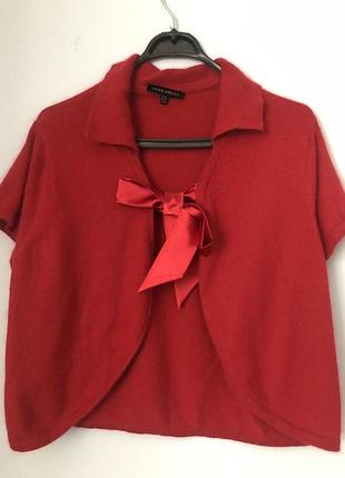 Яскраве болеро-кардиган laura ashley з ангорою та атласним бантом, розмір 54-56 (uk 20)