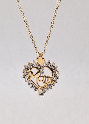 Кулон для мамы "mom", бижутерия под золото (jacmel jewelry)