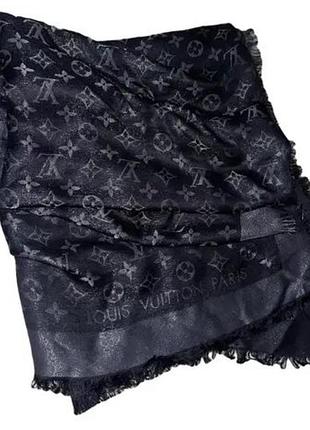 Шарф louis vuitton black/grey monogram shine shawl scarf