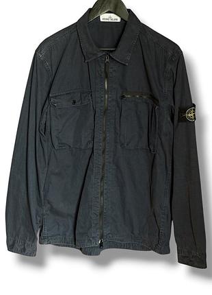 Овершот stone island navy double pocket overshirt