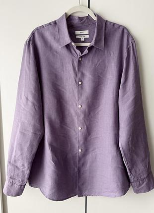 Чоловіча лляна сорочка marks&spencer, розмір xl