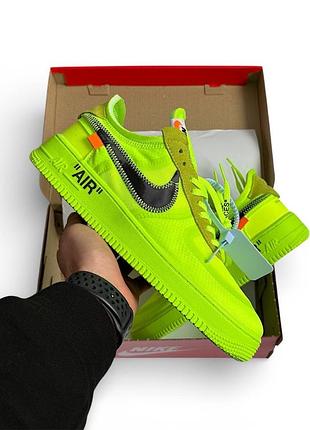 Кросівки чоловічі nike air force 1 low off-white green👟