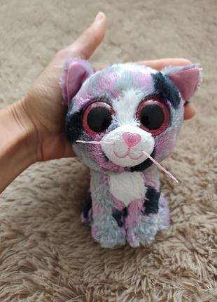 Котик глазистик ty beanie boos мягкая игрушка