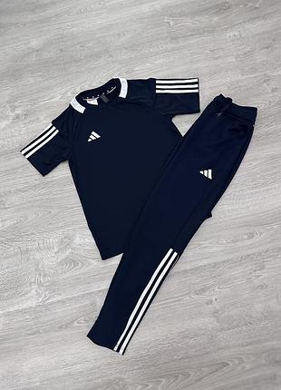 Дитячий спортивний костюм adidas aeroready оригінал темно синій колір на зріст 152 см
