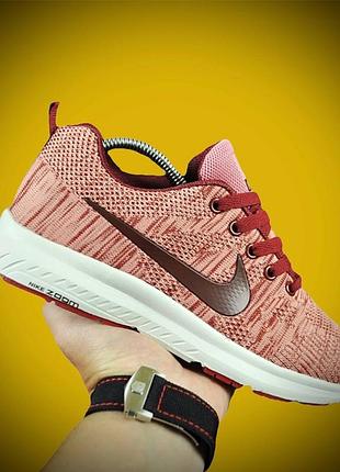 Кросівки жіночі nike zoom flykit burgundy & pink & white