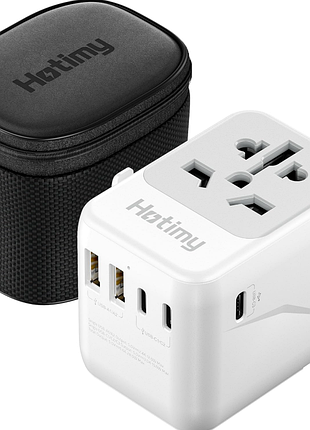 Адаптер для путешествий hotimy по всему миру с разъемом usb c, универсальный адаптер с несколькими портами 5,6 а (3 c + 2 a), международные розетки