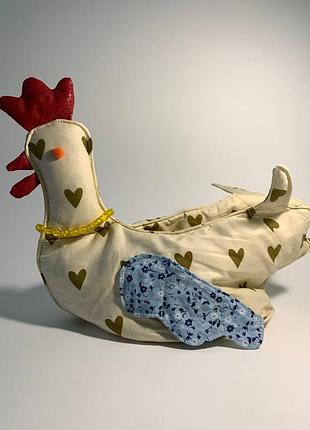Корзина текстильная для конфет, фруктов, яиц "курочка"