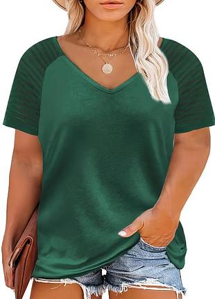 Качественная , стильная футболка, район 95%, р. 2xl, 3xl, наши 54-58, 56-62, зелёный