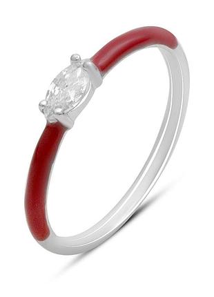 Серебряное кольцо proba с фианитами, емаллю, вес изделия 1,17 гр (60002236) 17.5 размер
